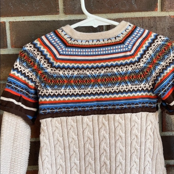 Hanna Andersson Cable Knit Sweater Dress Fair Isle Size 80 US 2 - Picture 11 of 16